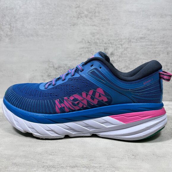 Hoka One One Bondi 7 Running Shoes - Women's Size 7 - Blue - Picture 1 of 11